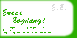 emese bogdanyi business card