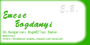 emese bogdanyi business card